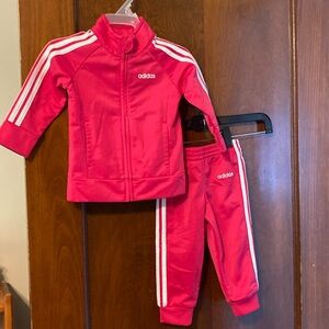 Adorable pink Adidas track suit for infant girls 😍😍😍